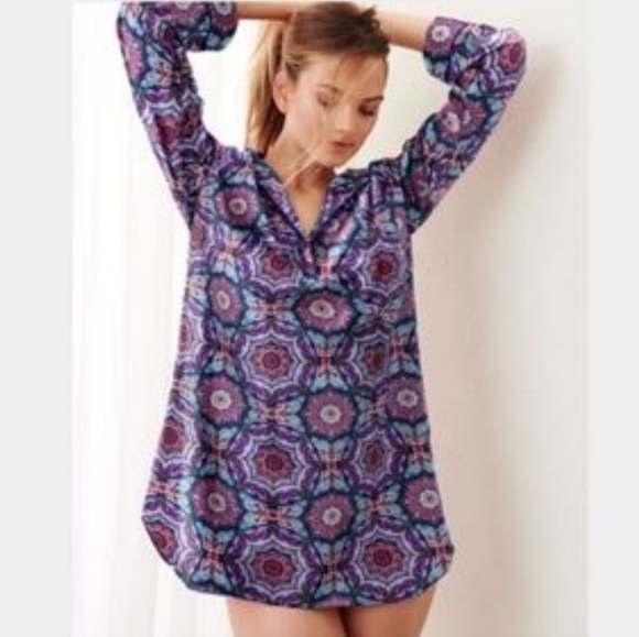 Retro Victoria's Secret Modal & Cotton Boho Paisley‎ V-Neck Night Gown Size S - Picture 8 of 8